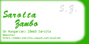 sarolta zambo business card