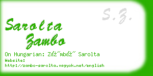 sarolta zambo business card